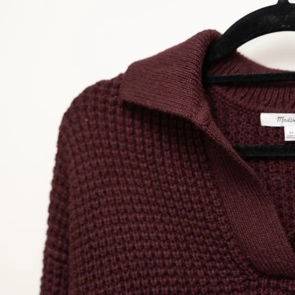 Madewell Deep Burgundy V-Neck Sweater - Picture 4 of 4